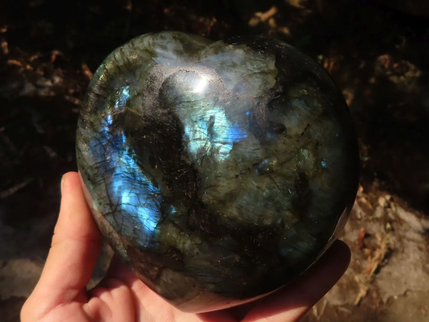 Polished  Large Labradorite Gemstone Heart  x 1 From Tulear, Madagascar