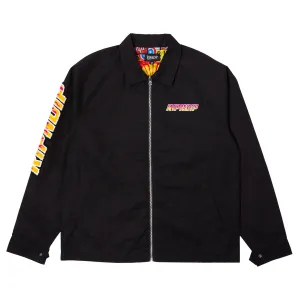 Racing Team Cotton Twill Coach Jacket (Black)