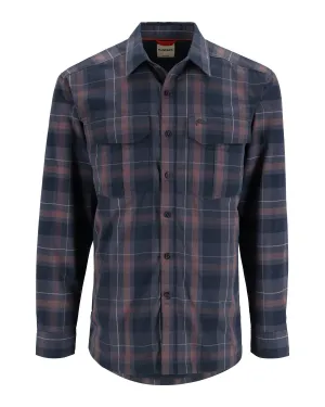 Simms Mens Cold Weather Long Sleeve Shirt - Selvedge Logan Plaid Pattern.