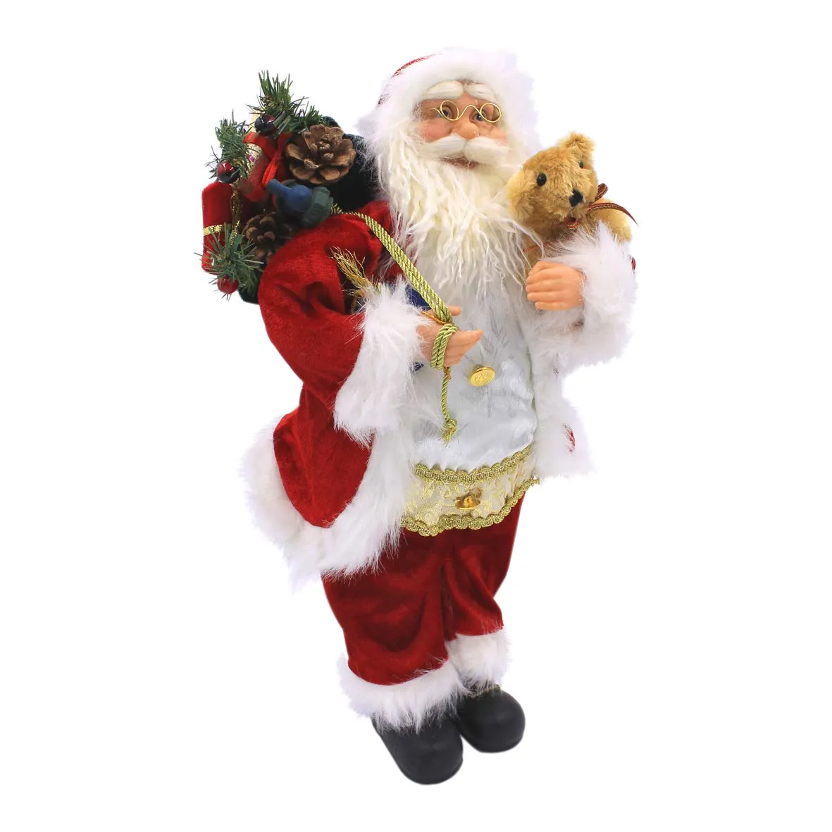 The Christmas Workshop Santa Claus Figure ~ 45cm ~ Indoor ~ Red, White and Green ~ Christmas Decoration ~ 81450