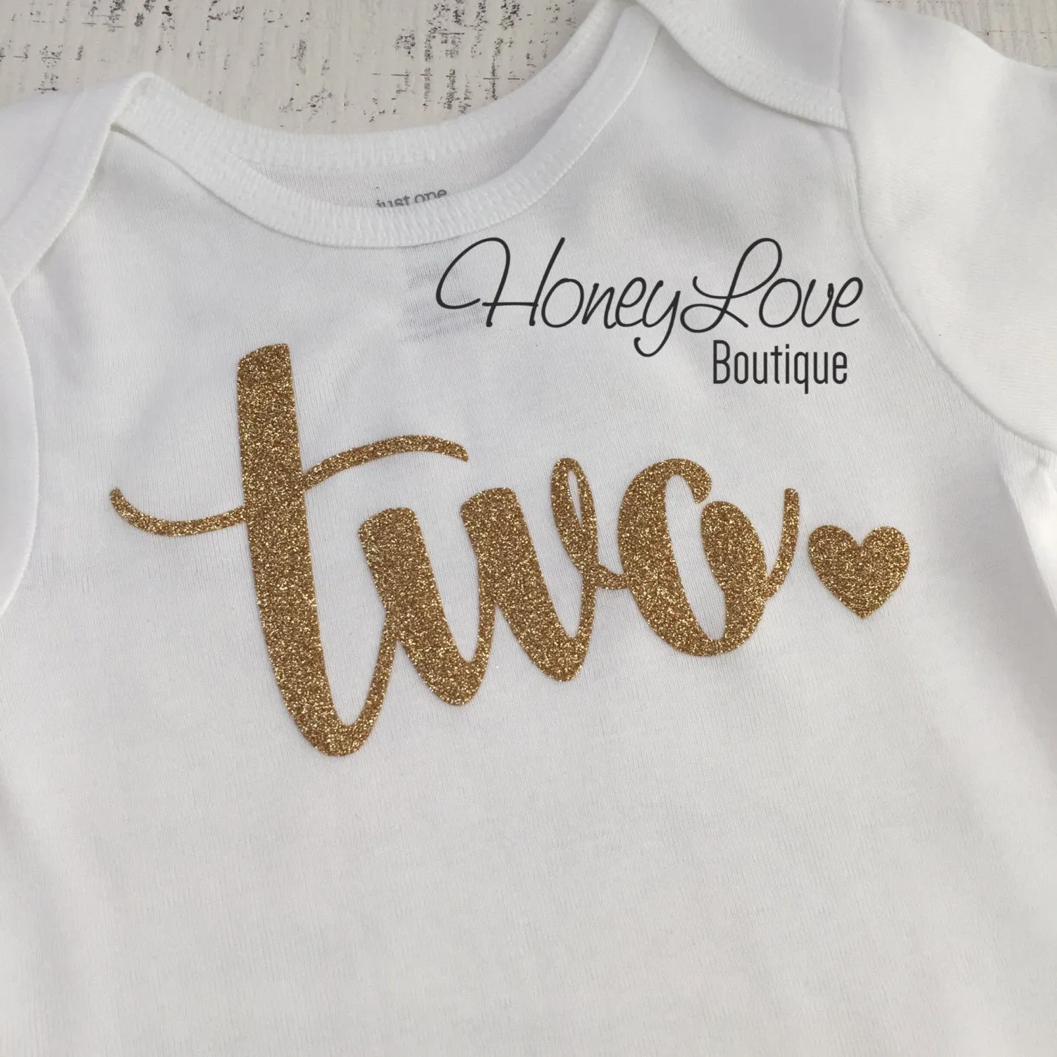 Two - Gold Glitter Bodysuit