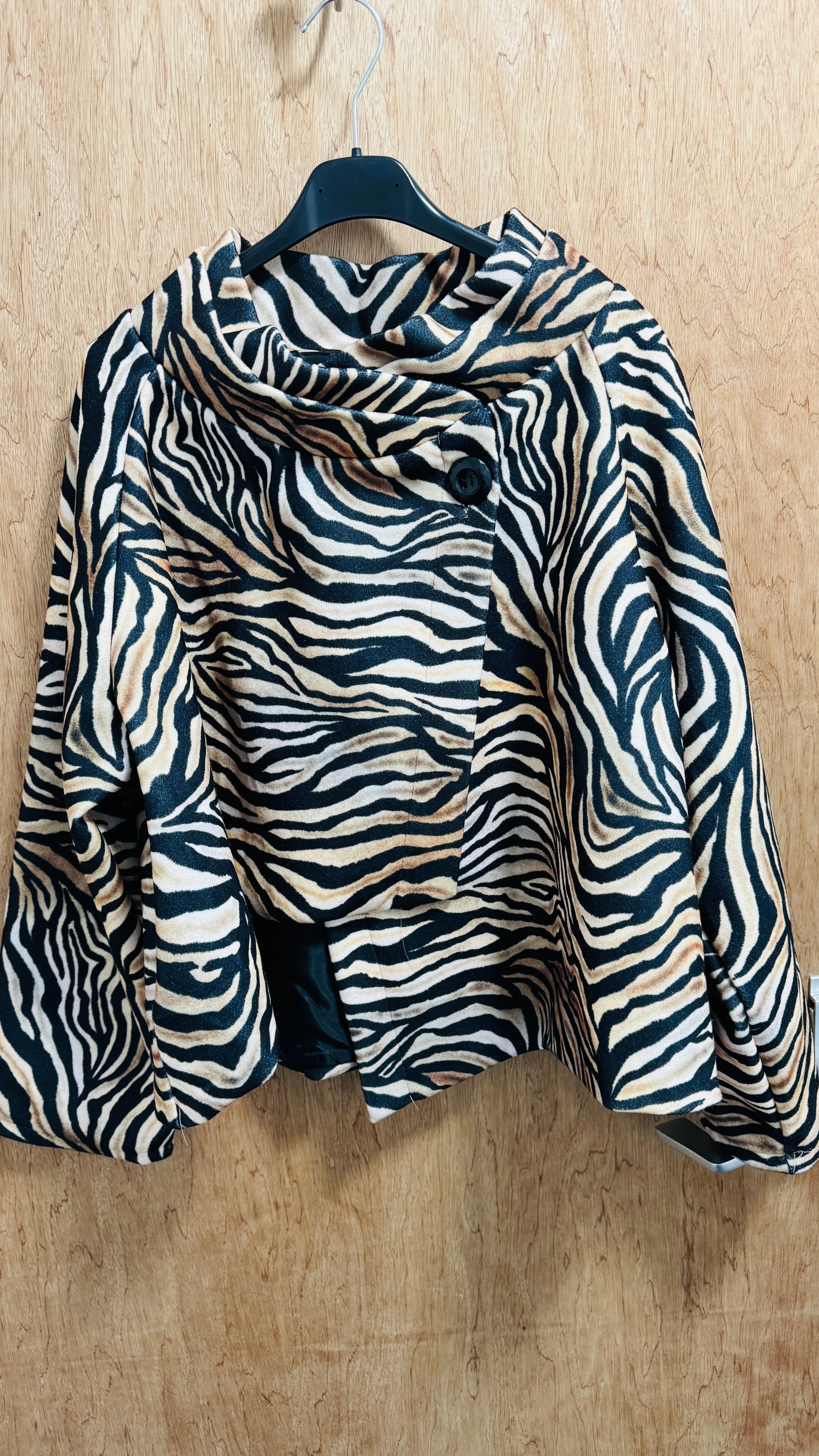 Zebra Print Double Brust with Lining Coat